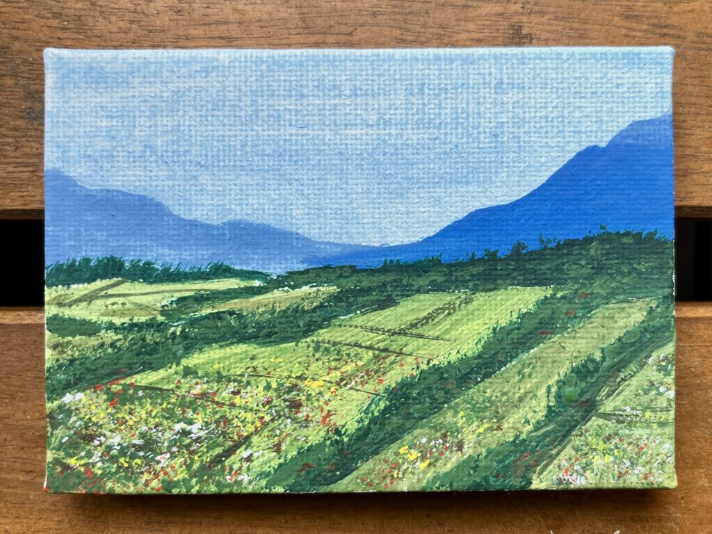 Gouache painting of a landscape