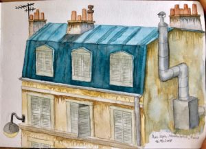 House in Montmartre, Rue Lepic, Paris