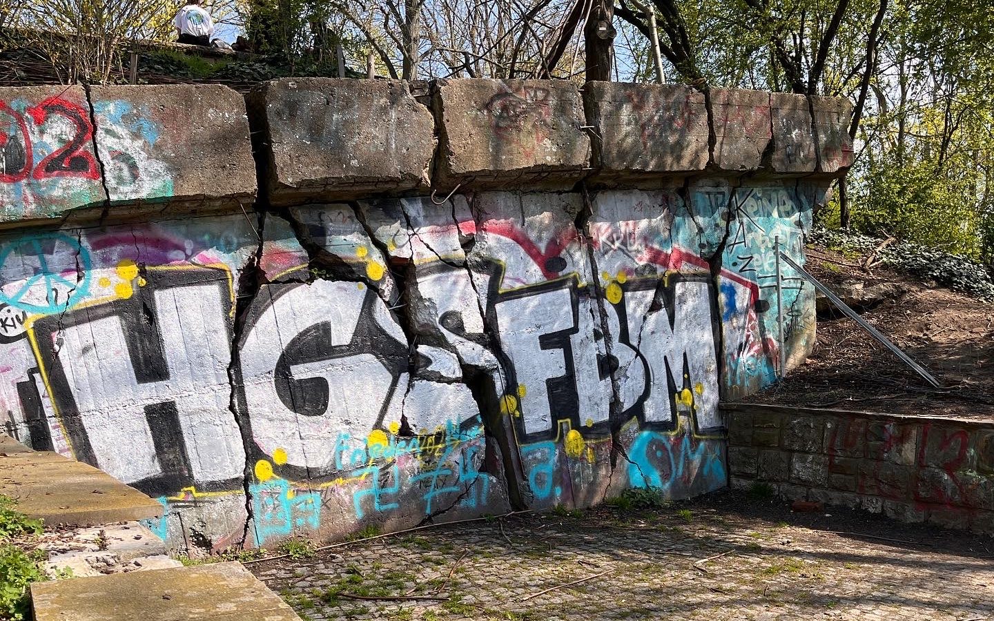 The blasted bunker in Volkspark Friedrichshain