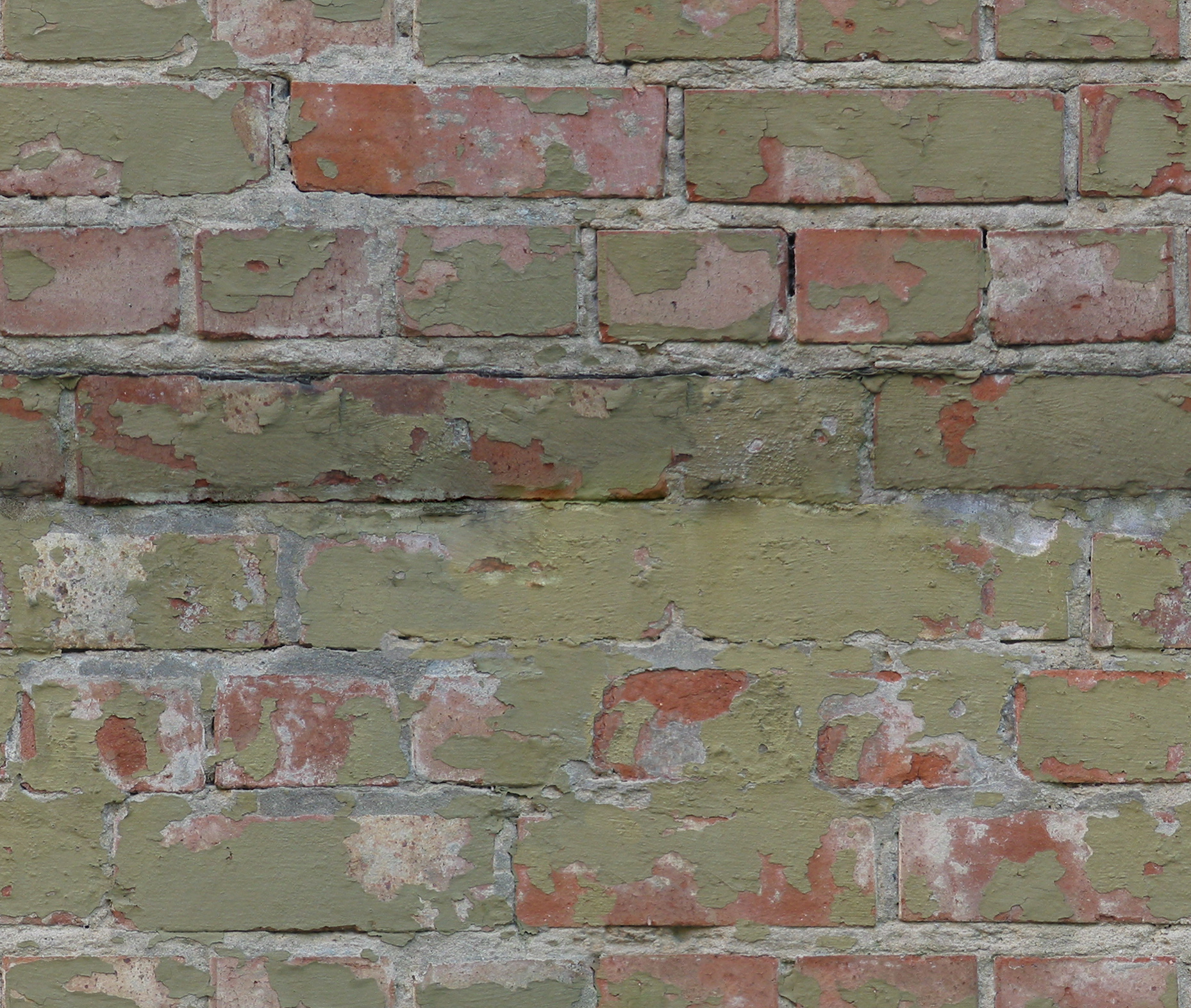 Bricks with corroded paint Bricks with corroded paint